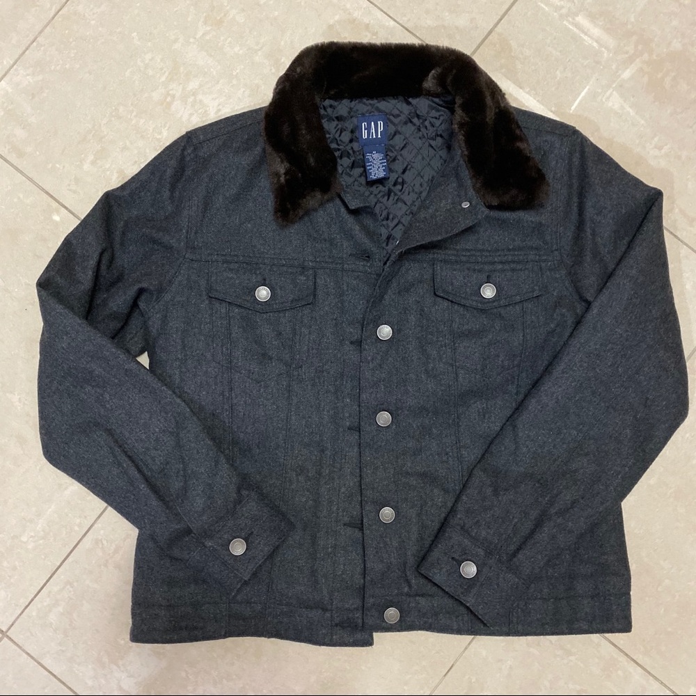 GAP Light Jacket with Collared Faux Fur